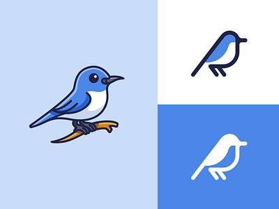 Bluebird - Detailed or Simple? animal bird blue bluebird cartoon character detail geometry happiness icon illustrative logo logo mascot minimalist monoline outline pet simple style symbol