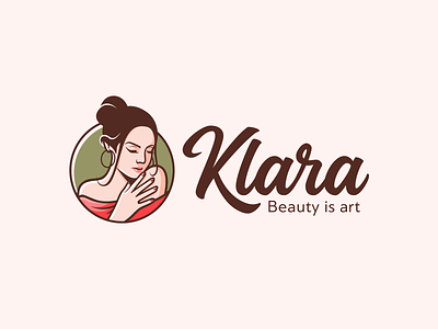 Klara beautiful beauty branding elegant feminine girl handwritten human identity logo manicure pedicure people person pretty salon script skin skincare woman