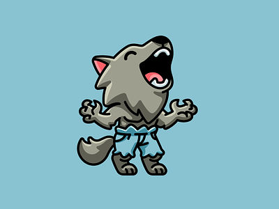 Werewolf adorable animal cartoon character creepy cute funny halloween happy helloween horror illustration lycanthrope mascot playful scary season spooky werewolf wolf