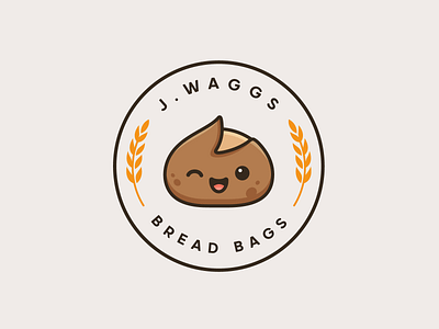 Sourdough Bread adorable bag bakery brand branding bread character circle circular crest cute emblem fun happy linen logo mascot playful sourdough wink