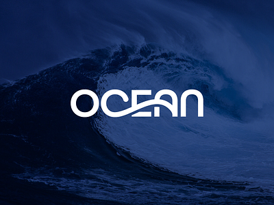 Ocean Logotype brand branding creative custom font dynamic flow identity lettering logo logotype ocean playful sea simple splash typography unique water wave wordmark