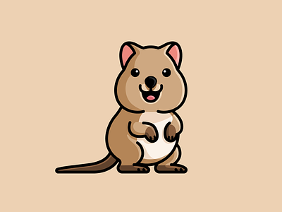 Quokka adorable animal australia australian cartoon character cheerful comic cute fat funny happy illustration laughing lovely mascot positive quokka rodent smiling