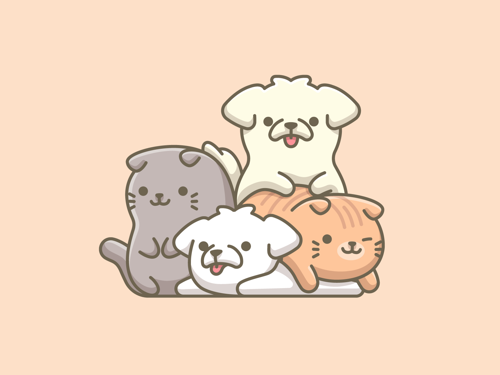 Cute Cartoon Dogs And Cats Wallpapers  Wallpaper Cave