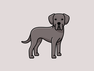 Great Dane adorable big dog breed cartoon character cute dog doggie doggy great dane grey illustration illustrative mascot merch pet playful pure sad standing