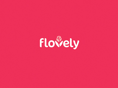 Flovely cute feminine flower gift girl identity branding brand logo logotype love rose soft typography woman