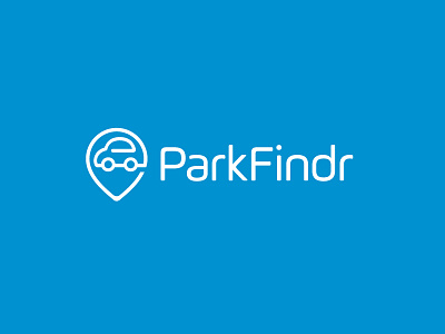 ParkFindr app brand car direction find identity line locator logo park parking pin