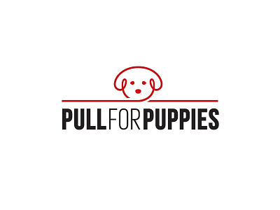 Pull for Puppies animal brand charity cute dog identity line logo pet puppy rope tugofwar