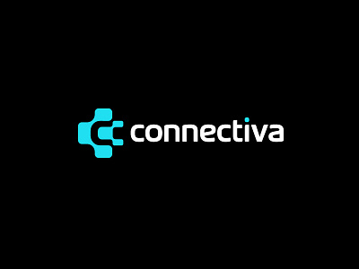 Connectiva - Color version abstract app branding c connect connection data digital logo monogram technology web