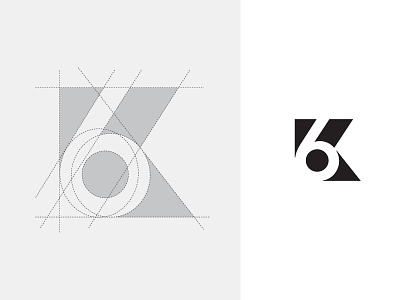 6K monogram 6 branding grid hidden identity k logo monogram negative negativespace space typography