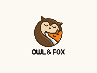 Owl & Fox animal baby brand character cute fox fun identity illustration illustrative logo owl