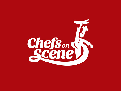 Chefs on Scene brand branding calligraphy chef dynamic food fun identity logo logotype restaurant typography