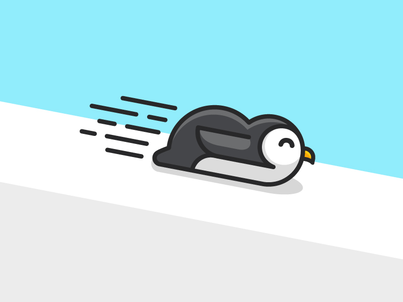 penguin sliding cartoon