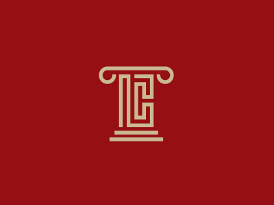 IC + Greek Pillar brand branding classic elegant corporate professional geometry line greek column pillar ic monogram initial name justice lawyer attorney logo identity modern serious strong solid