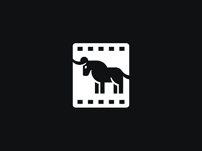 Black Wildebeest Film animal black wildebeest bold masculine brand branding elegant professional innovative film movie video geometry initial name production logo identity logotype typography negative space smart creative strong solid