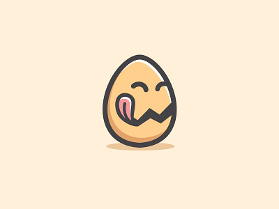 Egg app apps application brand branding chicken hen nature child children cute fun funny egg character mascot tougue flat cartoon comic food restaurant friendly boiled hatch crack illustrative illustration logo identity