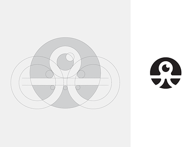 Octopus - Logo Grid app apps application brand branding character mascot geometry geometric grid construction icon favicon logo identity octopus squid sea animal ui ux abstract web website wings freedom