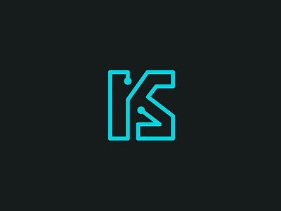 KS + Circuit brand branding circuit board connection line data abstract electronic electric home appliances k s initial ks monogram lettering wordmark logo identity modern electron tech technology