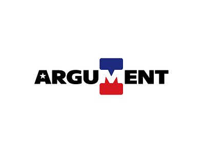 Argument brand branding conversation talk debate chat logo typography m monogram negative space politic political president donald trump public argument usa america vote election wordmark logotype