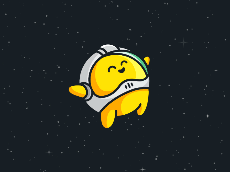 Astronaut - Animation app apps application astronaut helmet brand branding character mascot cute fun funny float floating gif animation illustrative illustration logo identity outer space ui ux website zero gravity