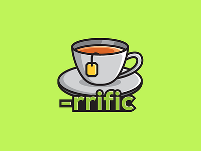 Tea-rrific! cartoon cute cup of tea daily life drink drinking enamel pin illustration illustrative joke fun funny lapel clothing logo shirt morning routine terrific perfect wordplay pun