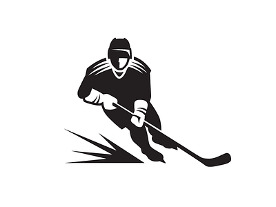 Hockey black and white brand hidden dynamic motion hockey sport illustrative illustration logo identity masculine strong negative space school people sharp edgy smart clever speed movement