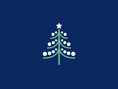 Merry Christmas! brand branding christmas tree festive bright holiday season light bright line outline logo identity simple minimalist snow winter symbol icon wish hope star xmas greeting