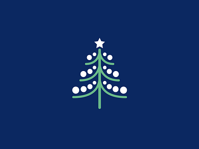 Merry Christmas! brand branding christmas tree festive bright holiday season light bright line outline logo identity simple minimalist snow winter symbol icon wish hope star xmas greeting