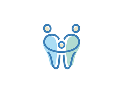 Family Dental - Opt 2 brand branding cartoon character child children cute fun friendly family dental father mother son hug relationship logo identity love care smile people soft feminine tooth teeth