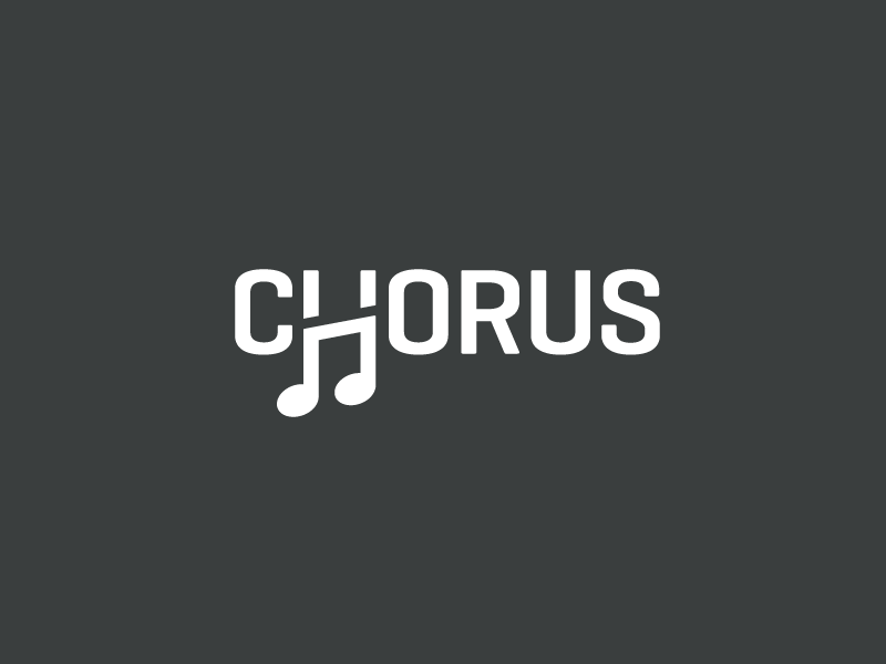 Chorus rhythm elegant unique clever h letter creative smart font typography logotype wordmark music note song melody sing singer chorus choir brand branding logo identity