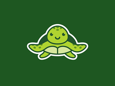 Sea Turtle - Opt 1 brand branding character mascot clothing apparel cute cartoon fun funny illustrative illustration kid children logo identity reptile animal sea ocean sea turtle sticker shirt