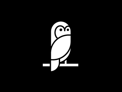 Owl bird animal black and white brand branding circle shape cute owl education smart geometry geometric illustration modern logo identity mark symbol mascot character simple minimalist
