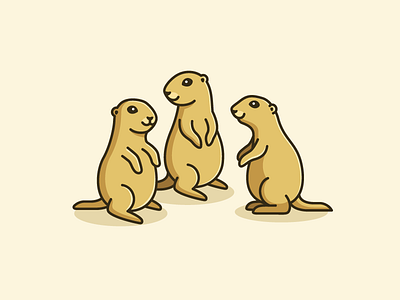 A Group of Prairie Dogs animal pet cute fun funny flat color friendly happy illustrative illustration landing page prairie dog social group stand standing team teamwork ui ux website work workspace