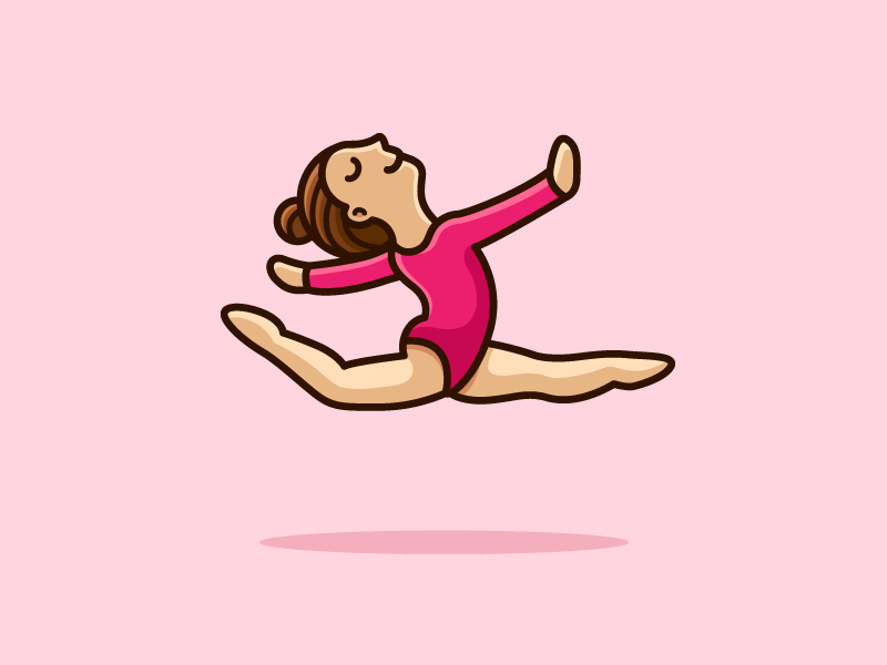 Girl Doing Gymnastics Cartoon