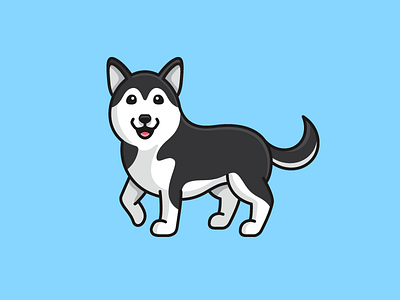 Husky arctic alaska cartoon comic chukcha chuksha clothing apparel cute adorable dog character friendly mascot fun funny logo illustration pet puppy siberian husky t shirt shirt