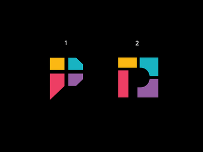 P + Comic Panels abstract shape brand branding choice choose comic panels draw drawing geometry geometric letter initial logo identity p monogram pick options print colorful square color