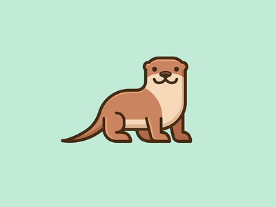 Otter - Opt 1 brand branding cartoon mascot character friendly cute fun simple europe europian flat color geometry geometric illustrative illustration logo identity modern neat nature zoo river otter