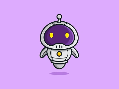 Robot antenna radar artificial intelligence brand branding character mascot cute fun funny future futuristic helmet astronaut illustrative illustration logo identity machine learning robot cyborg tech technology