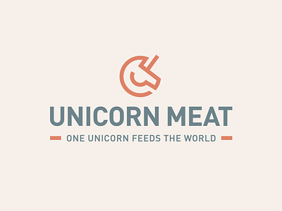Unicorn brand branding fantasy animal food protein geometry geometric label packaging line monoline logo identity meat product plant based simple abstract unicorn horse vegetable beef
