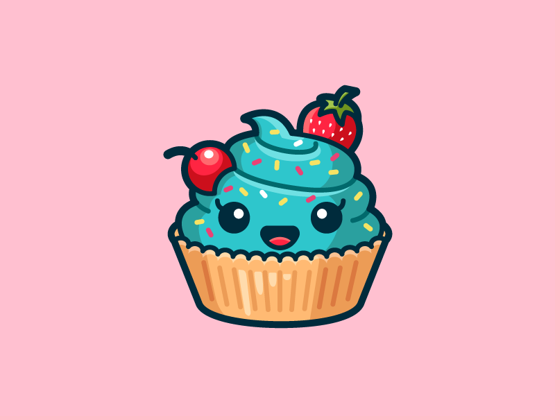 cute cupcake cartoon