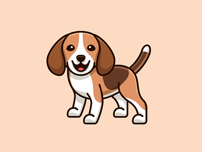 Beagle beagle adorable brand branding cartoon comic character mascot cloth apparel cute fun funny dog breed draw drawing friendly expression happy design illustrative illustration pet animal realist realism smile smiling stand standing sticker tshirt