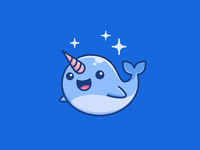 Blue Narwhal adorable lovely app apps application blue narwhal brand branding cartoon comic character mascot circle circular cryptocurrency ethereum cute fun funny fish sea ocean geometry geometric illustrative illustration logo identity smile happy symbol icon tusk horn ui ux mobile user avatar whale animal