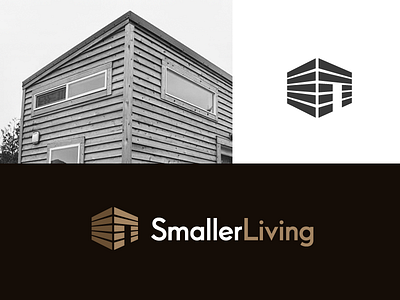 Tiny Wooden House architecture simple brand branding frugal lifestyle geometry geometric home door idea concept interior design less is more logo identity millennial generation modern living perspective depth sleek edgy small tiny website blog wood wall wooden house