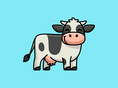 Dairy Cow agriculture land cartoon comic character mascot children kids cute fun funny dairy cow farm cattle farming ranch fresh product friendly standing happy animal healthy beef illustrative illustration logo identity lovely adorable milk drink nature horn sticker design stockbreeding field tshirt art