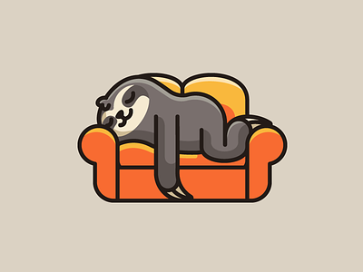 Lazy Sloth bold outline brand branding cartoon comic character mascot child children comfort comfortable couch sofa cute fun funny enjoy happy furniture interior geometry geometric illustrative illustration laying down lazy weekend logo identity mood expression relax relaxing rest resting sleep sleeping sloth animal
