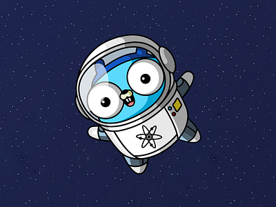 Gopher Astronaut adobe illustrator adorable animal astronaut cartoon character character design cute event floating funny gopher gophercon happy illustration mascot quirky space vector
