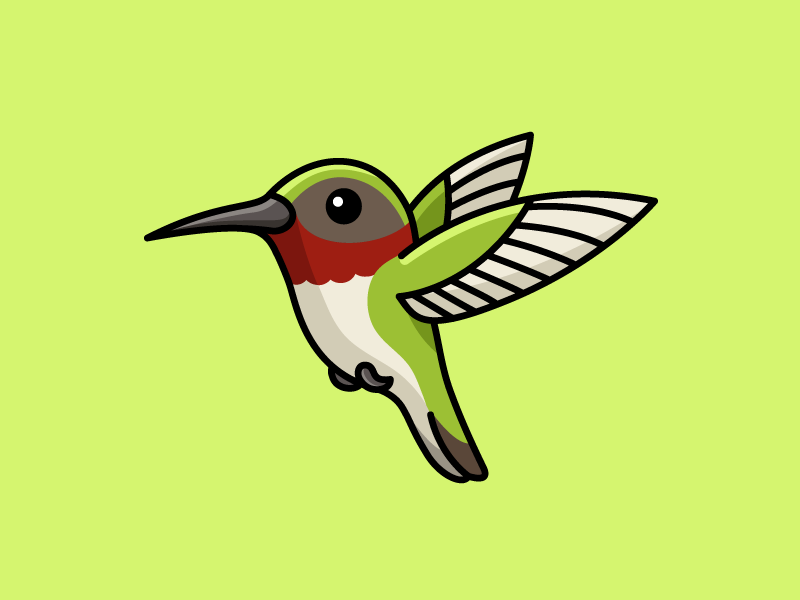 Hummingbird adobe illustrator adorable bird character mascot children cute cute fun funny drawing fly flying green hummingbird illustration illustrative illustration illustrator logo identity simple vector wings