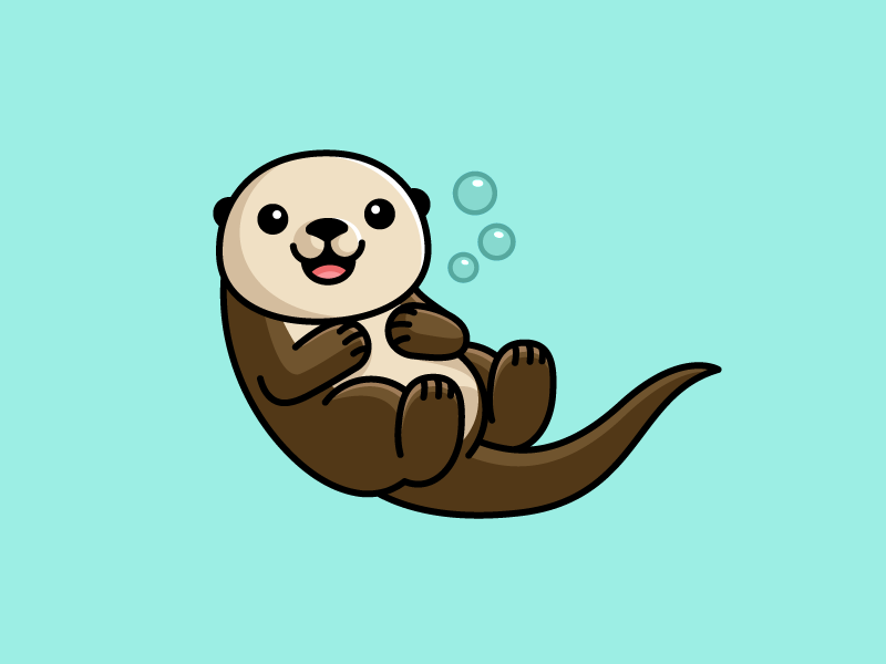 Hand Drawn Cartoon River Otter Cub Stock Illustration  Illustration of  character clipart 162065117