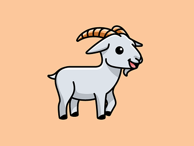Goat adobe illustrator animal sticker brand branding cartoon comic cattle farm character mascot child children cute fun funny dairy farming design friendly goat horn happy adorable illustration illustrative illustration logo identity ranch agriculture simple lovely smile smiling stand standing
