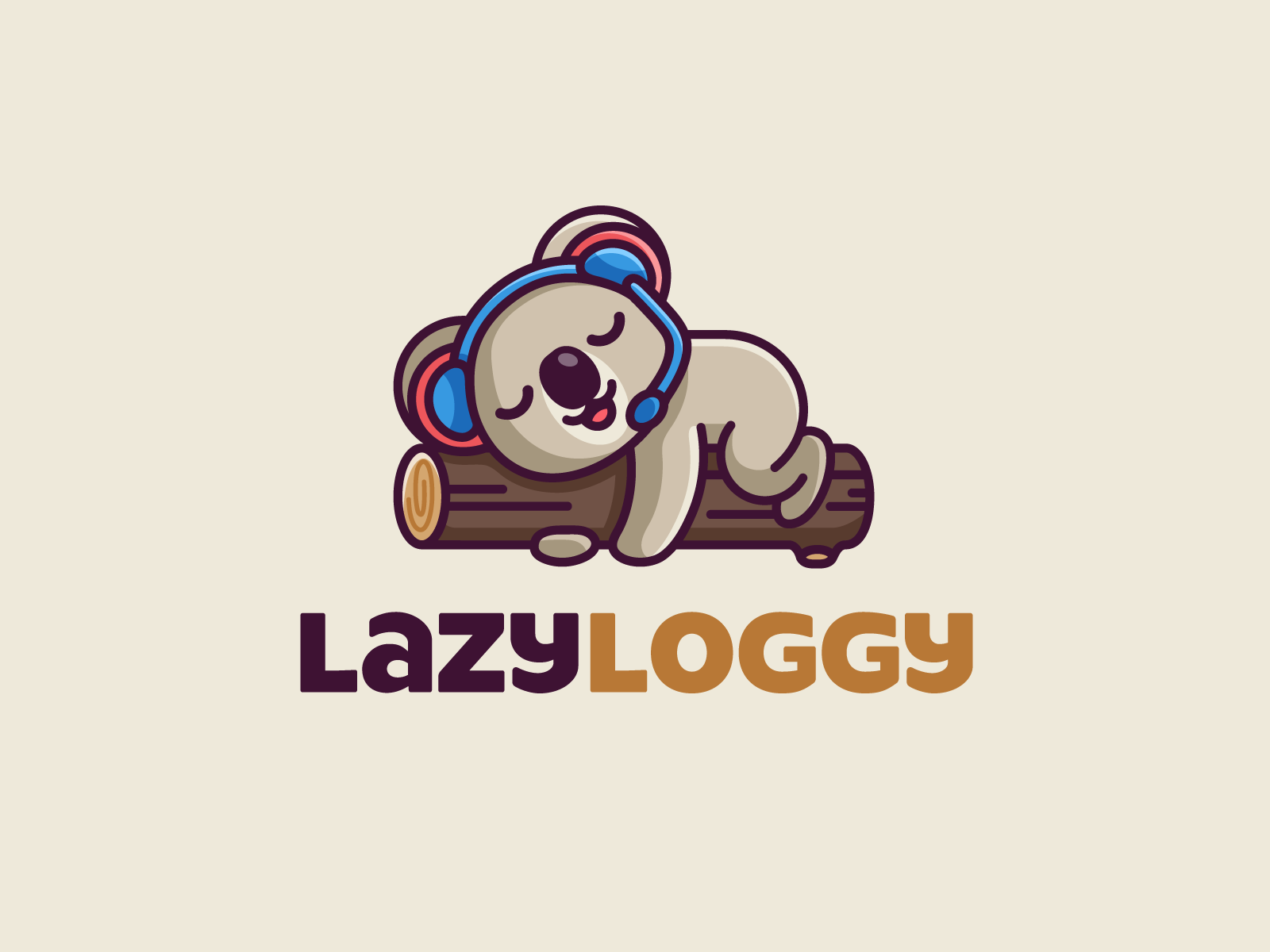 Lazy Koala app apps application brand branding calm relax cartoon comic character mascot communication talk cute fun funny headset dial illustration illustrative illustration koala australia lazy animal login history logo identity phone call sales salesforce sleep sleeping tree log voice record web website