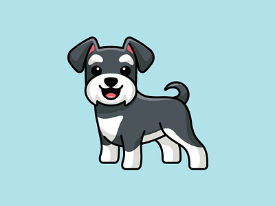 Schnauzer adobe illustrator adorable lovely animal beard bold outline cartoon comic clean simple doggy pet excited cute fun playful happy smiling illustration illustrative illustration pet breed positive vibe schnauzer dog silver grey smile laugh stand standing sticker design stroke vector